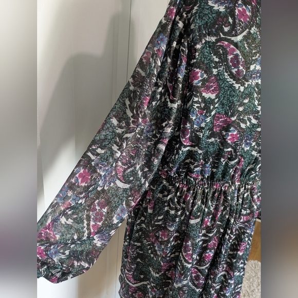 Lane Bryant Women's Cutout Mock-Neck Fit & Flare Dress, Sz18 GreenBlack Like New - Picture 13 of 14